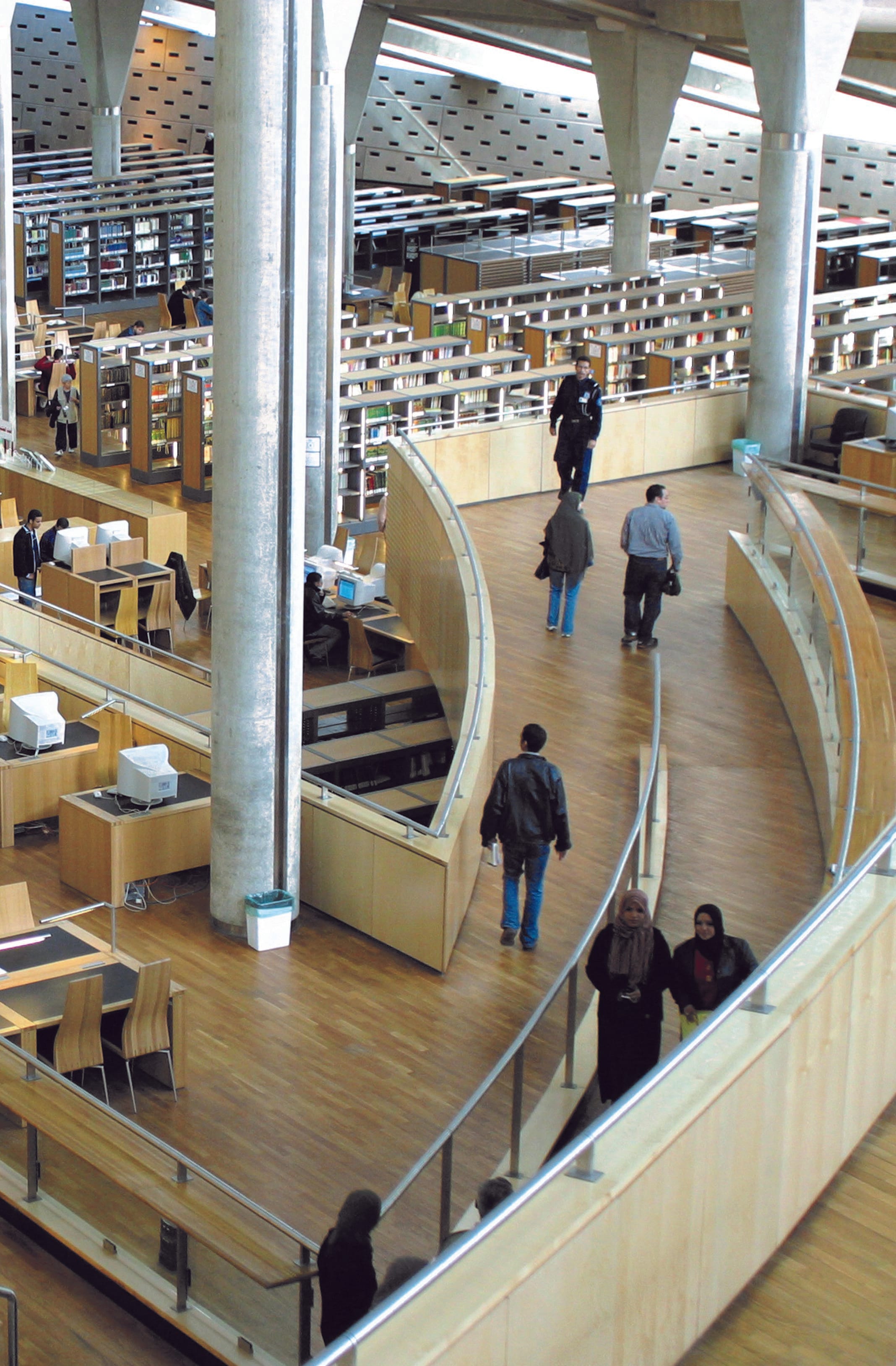 Interior of the Library of Alexandria in Egypt. Courtesy of the Library of Alexandria.